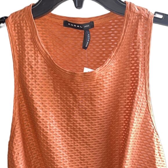 NWT! Koral Mayra Netz Tie Muscle Athleisure Gym Chic Tank - Size Large - Picture 7 of 12